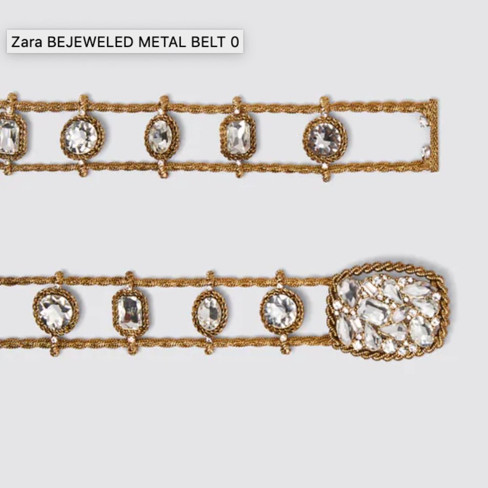 SALE NWT ZARA Bejeweled Belt Gold Rhinestone Formal Bling SOLD OUT 1856/266/303